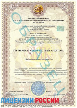 Образец сертификата соответствия аудитора Великие Луки Сертификат ISO 13485